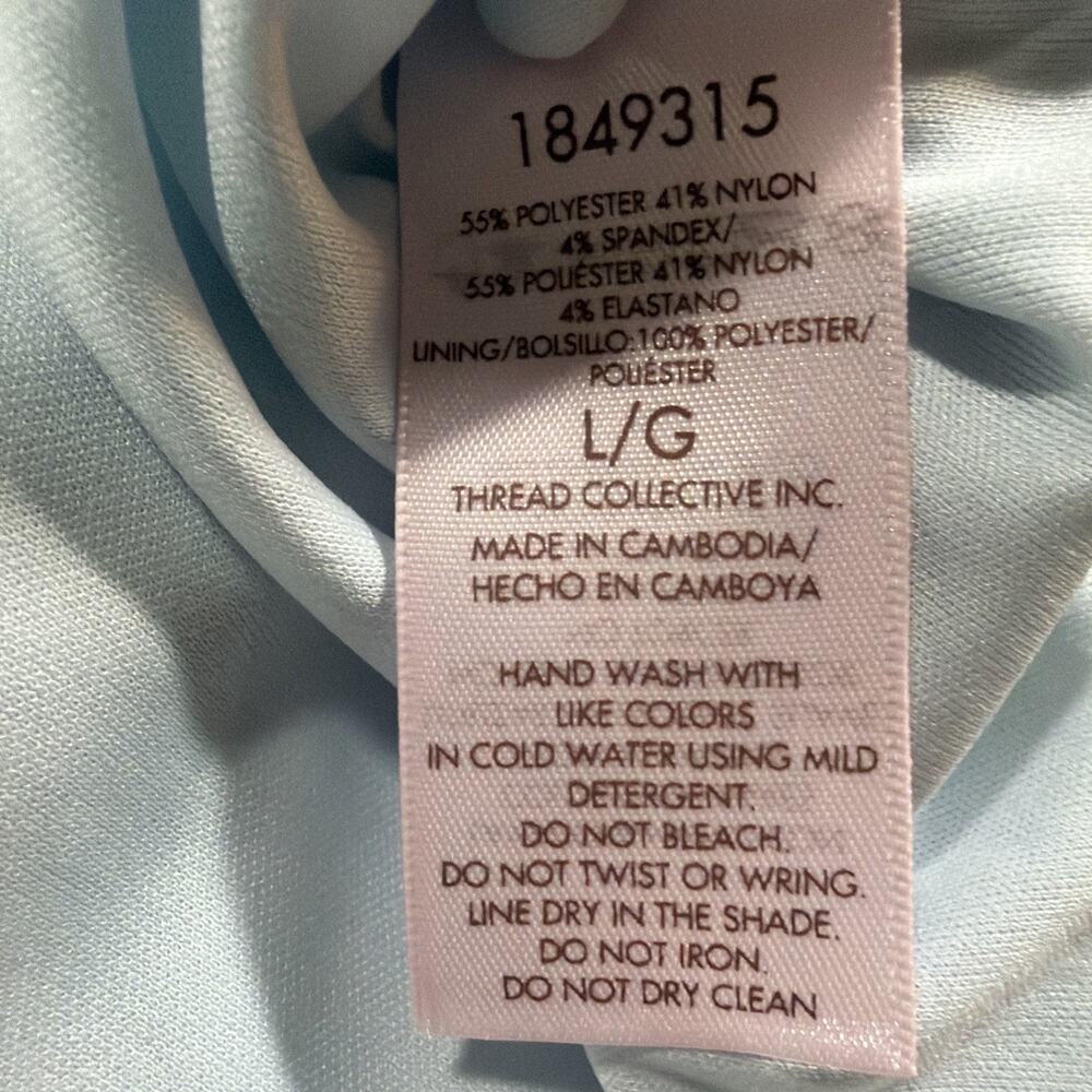 NWT Teddi Rose Sz L Light Blue Floral Lace Top Scalloped Hem Coquette Romantic - Picture 6 of 10